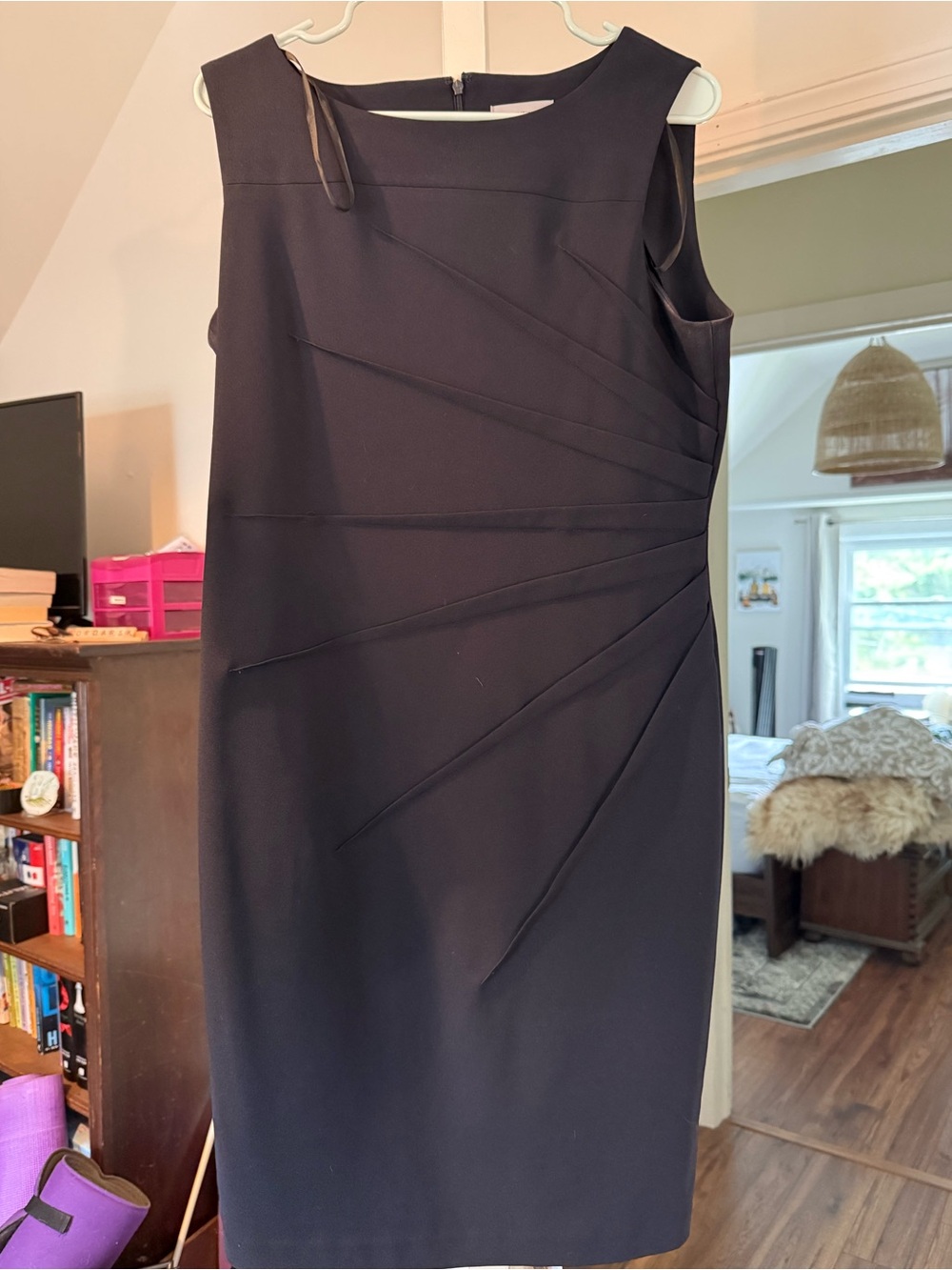Marc New York Black Sleeveless Sheath Midi Dress